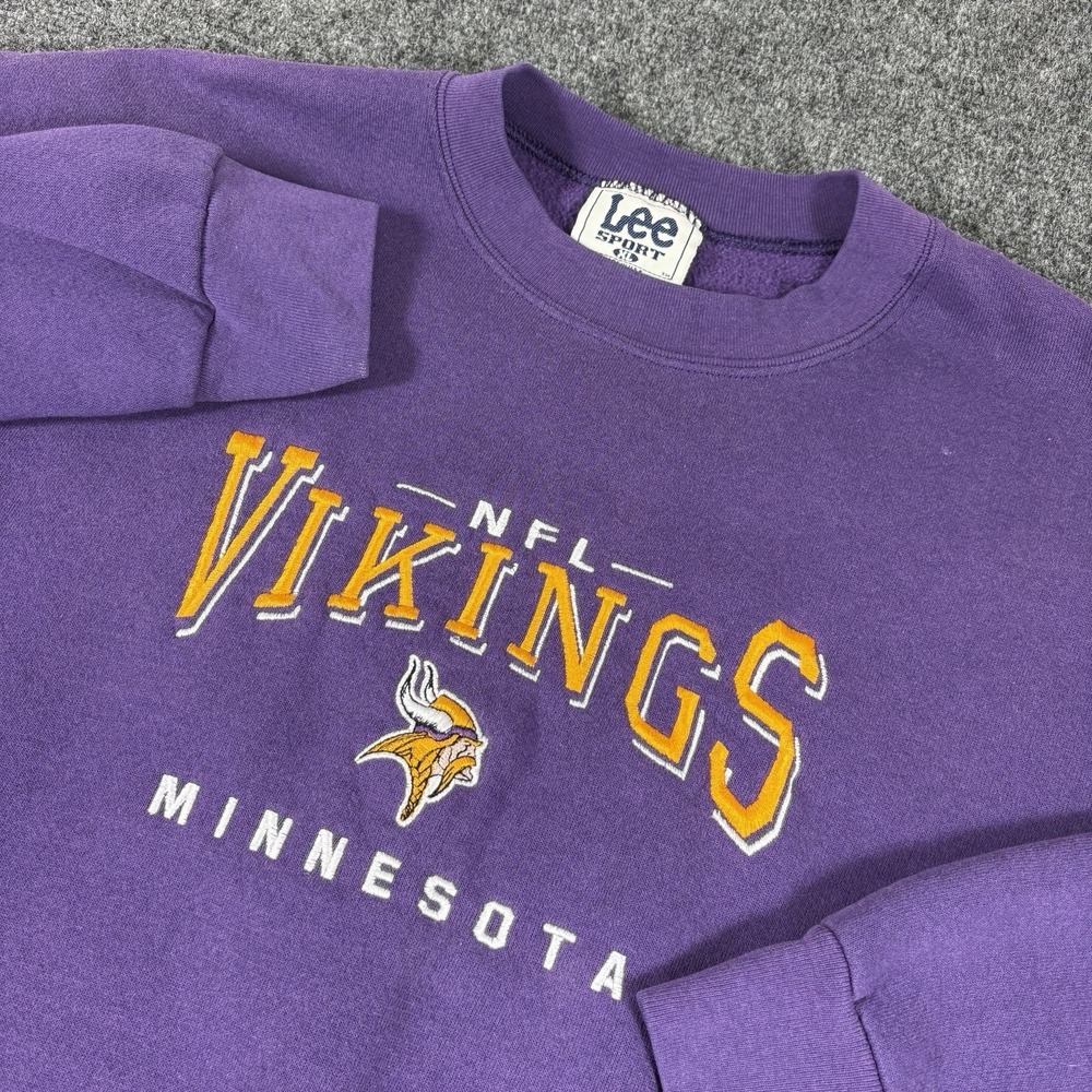Vintage Minnesota Vikings Crewneck Sweatshirt Purple XL NFL Y2K Embroidered‎ USA